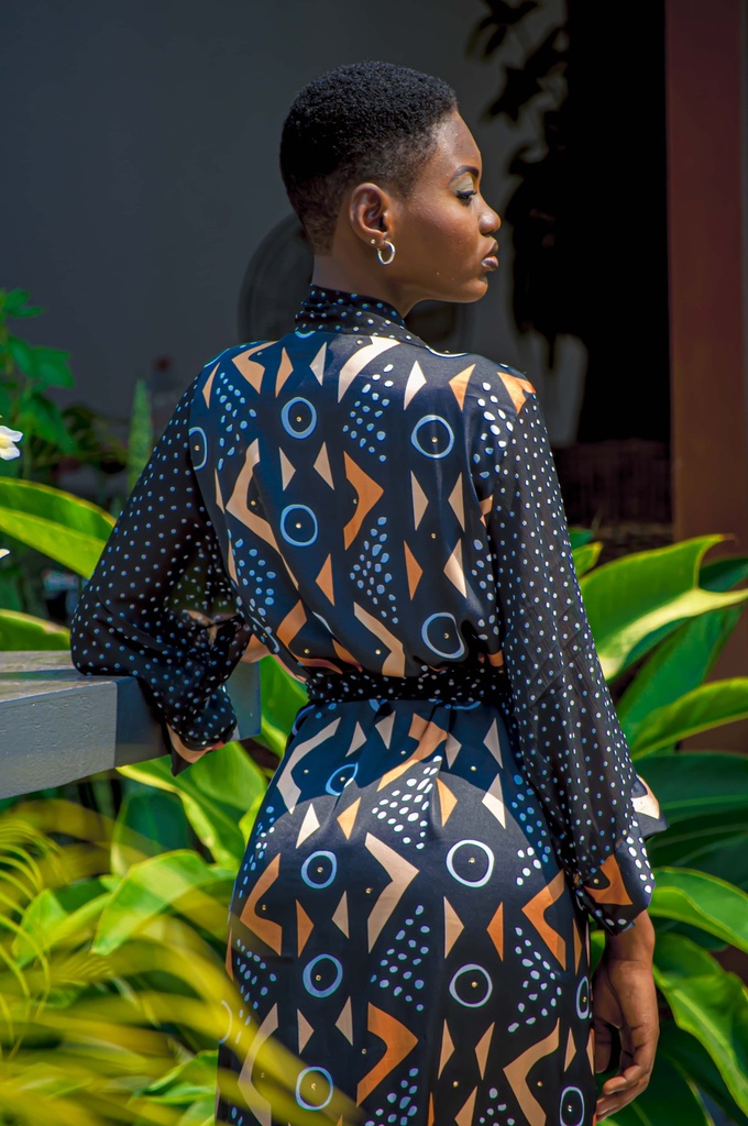 Robe longue en soie