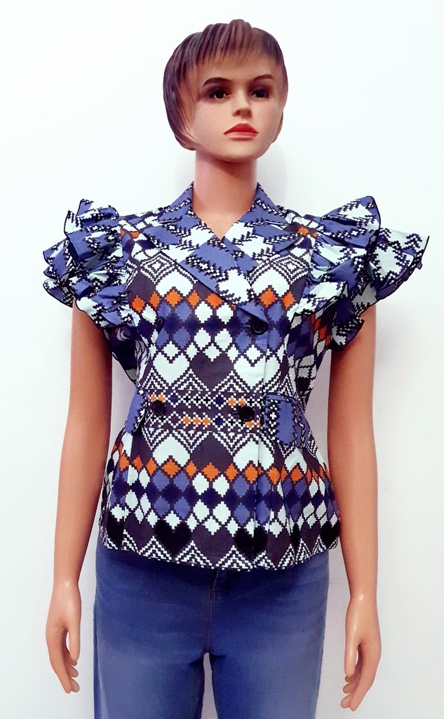 Haut veste dame en pagne Woodin