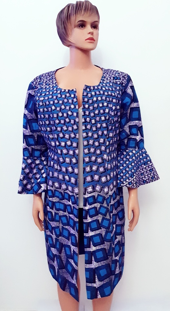 Robe manteau en pagne