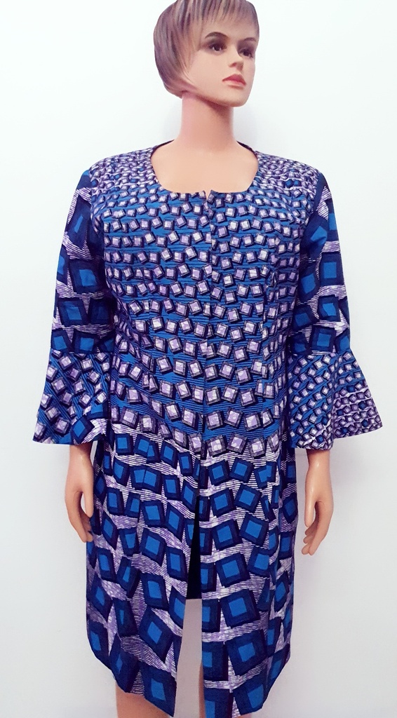 Robe manteau en pagne